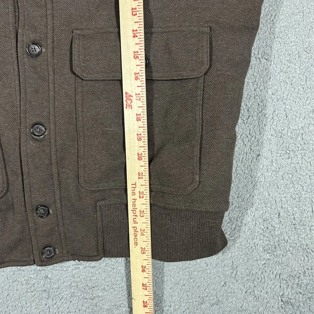 Banana Republic Men's Large Brown Knit Bomber Jacket Sherpa Lining